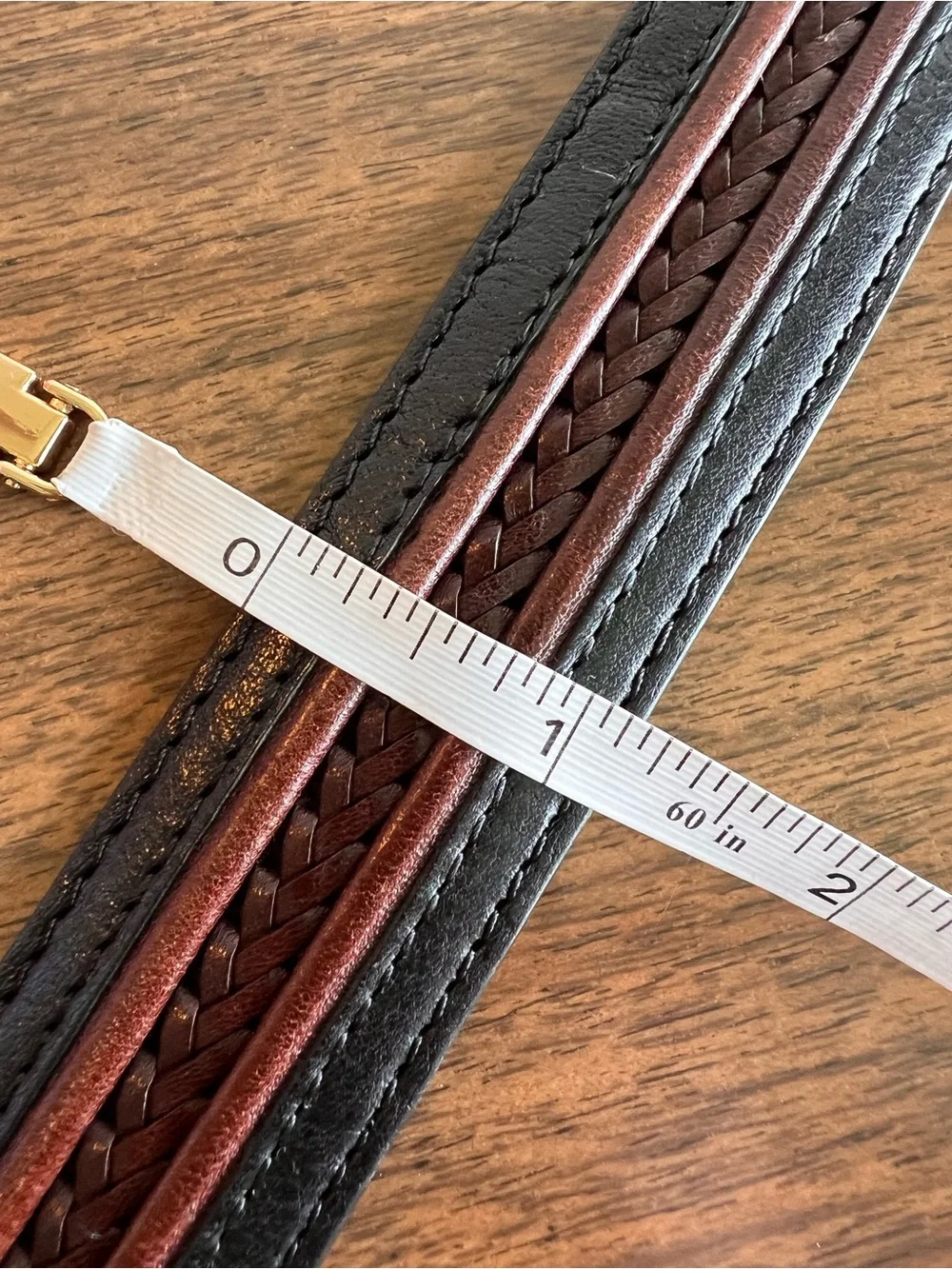 VTG ONYX by Brighton Two Tone Leather Belt Men 42 Silver Buckle Western Rodeo